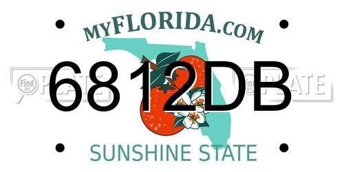 6812DB Florida License Plate