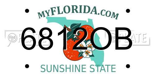 6812OB Florida License Plate