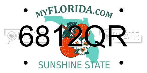 6812QR Florida License Plate
