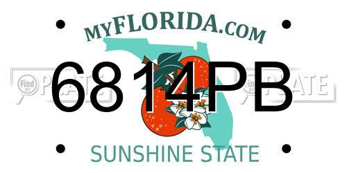 6814PB Florida License Plate