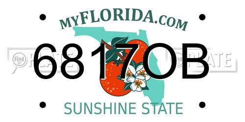 6817OB Florida License Plate