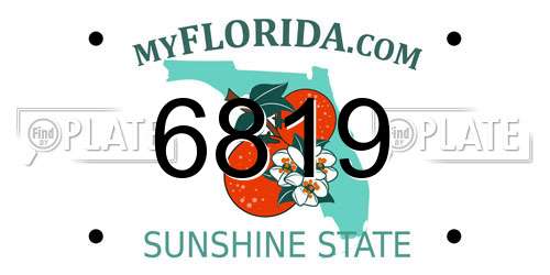 6819 Florida License Plate