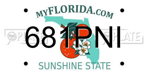 681PNI Florida License Plate