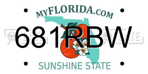 681RBW Florida License Plate