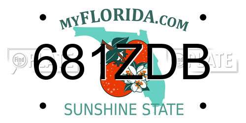 681ZDB Florida License Plate