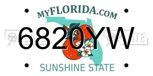 6820YW Florida License Plate