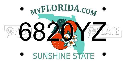 6820YZ Florida License Plate