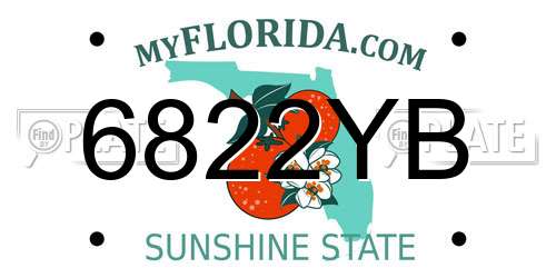 6822YB Florida License Plate