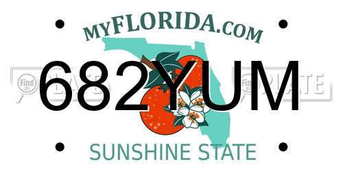 682YUM Florida License Plate