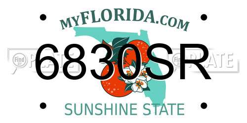 6830SR Florida License Plate