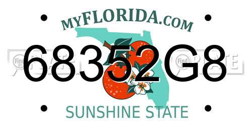 68352G8 Florida License Plate
