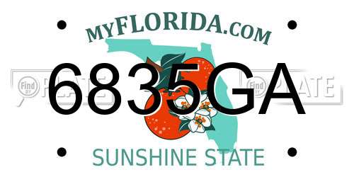 6835GA Florida License Plate
