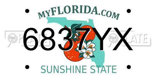 6837YX Florida License Plate
