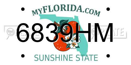6839HM Florida License Plate