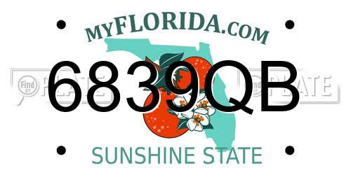 6839QB Florida License Plate