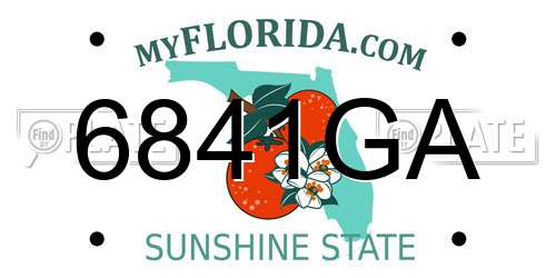 6841GA Florida License Plate