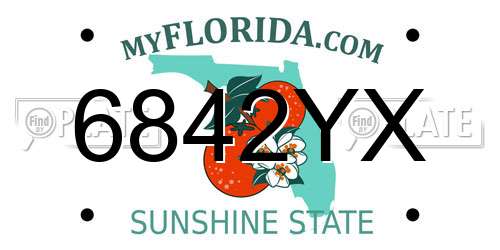 6842YX Florida License Plate