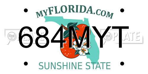684MYT Florida License Plate