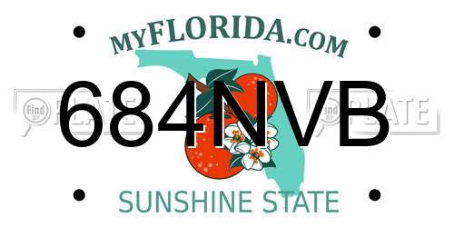 684NVB Florida License Plate