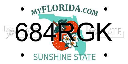 684RGK Florida License Plate