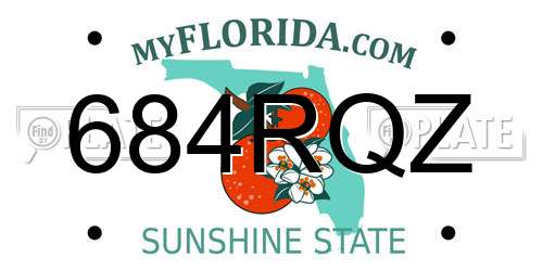 684RQZ Florida License Plate