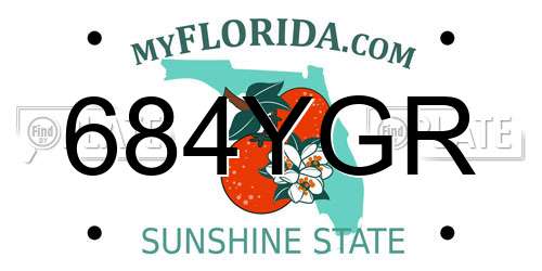 684YGR Florida License Plate
