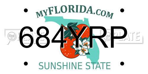 684YRP Florida License Plate