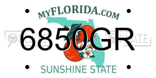 6850GR Florida License Plate