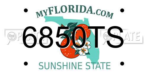 6850TS Florida License Plate