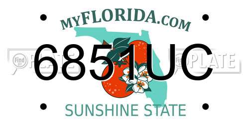 6851UC Florida License Plate