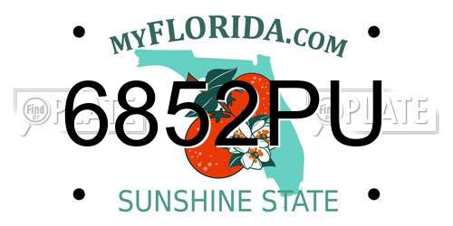 6852PU Florida License Plate