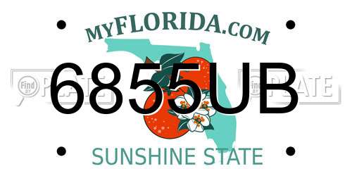 6855UB Florida License Plate