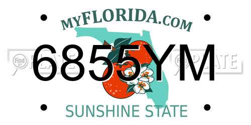 6855YM Florida License Plate