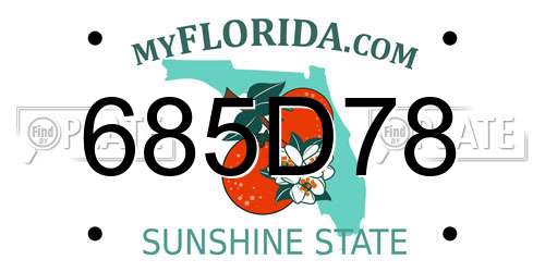 685D78 Florida License Plate