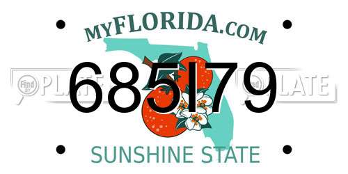685I79 Florida License Plate