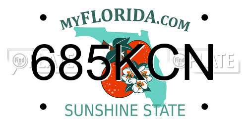 685KCN Florida License Plate