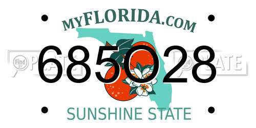 685O28 Florida License Plate