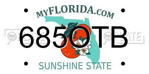 685OTB Florida License Plate