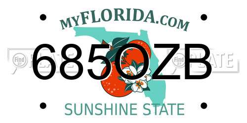 685OZB Florida License Plate
