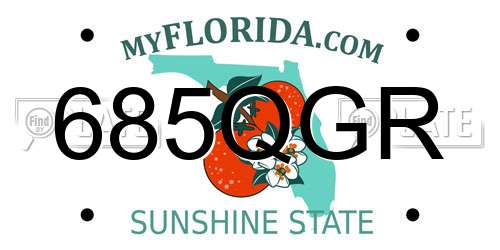 685QGR Florida License Plate