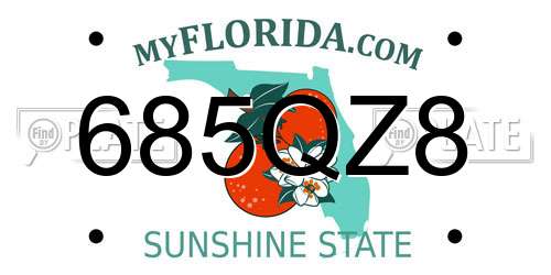 685QZ8 Florida License Plate