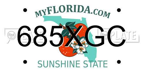 685XGC Florida License Plate