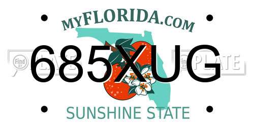 685XUG Florida License Plate