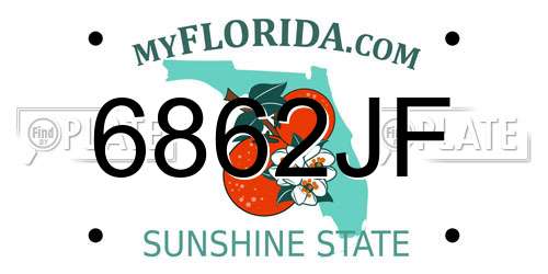 6862JF Florida License Plate