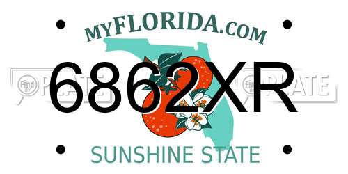 6862XR Florida License Plate