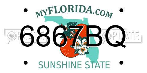 6867BQ Florida License Plate