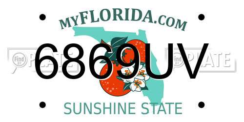 6869UV Florida License Plate
