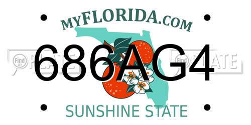 686AG4 Florida License Plate