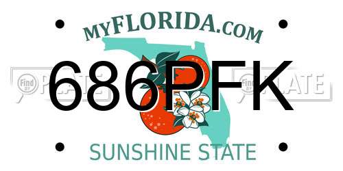 686PFK Florida License Plate