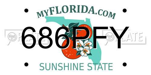 686PFY Florida License Plate